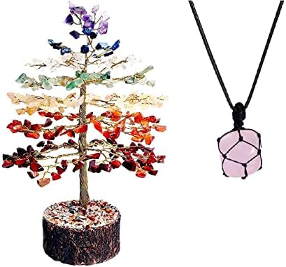 Кристалното дърво с 7 Чакри, за положителната енергия - Дървото Чакри - Декор Дървото на живота - Кристално колие - Кристал