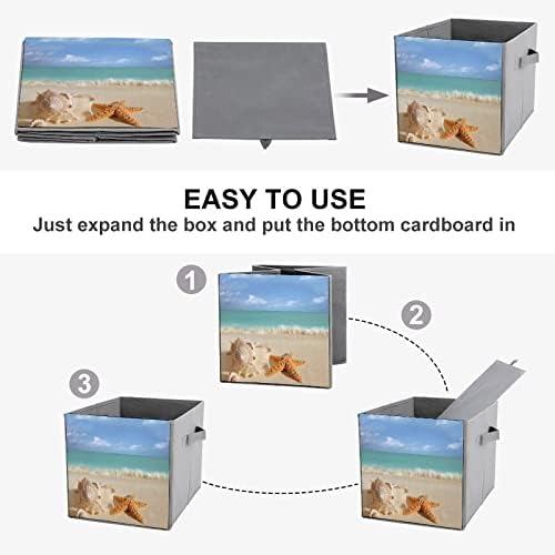 Sandbeach Мивка Морска звезда Сгъваеми Кутии За Съхранение на Основите на Сгъваеми Тъканни Кубчета За Съхранение на Кутии-Организаторите с Дръжки