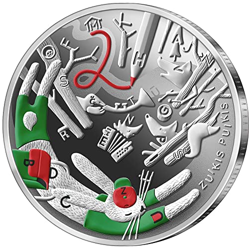 2022 Модерна Възпоменателна монета PowerCoin Zuikis Puikis Приказки от моето детство Сребърна Монета 5€ Евро Литва 2022 Proof