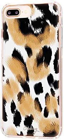 Калъф Casery за iPhone, разработена за iPhone на Apple iPhone 6, 6s, 7, 8 Plus, с принтом Primal (сладък леопард) - Защита на военни клас - Тестван при падане - Защитен тънък прозрачен калъф
