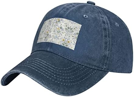 Бейзболна шапка с принтом ASEELO Blue Flower с Цветя модел във формата на Рози, Регулируем Ковбойская Шапка За възрастни, е Достъпен през