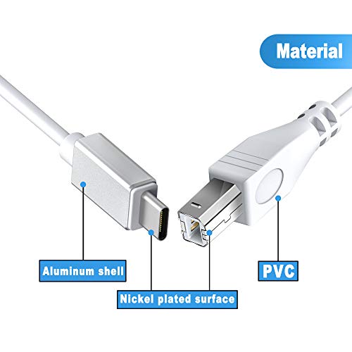 Midi-USB кабел C-USB B с дължина 1 М, Сменяем кабел интерфейс USB Type C-USB Midi за лаптоп на Samsung, Huawei, MacBook за свързване на