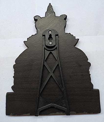 Vils [Голям размер] Статуетка на Шри Лакшми Кубера Божествена Благословия от Дърво и пластмаса /Фоторамка с деколте на гърба на облегалката (6 X 8 инча)- Многоцветен