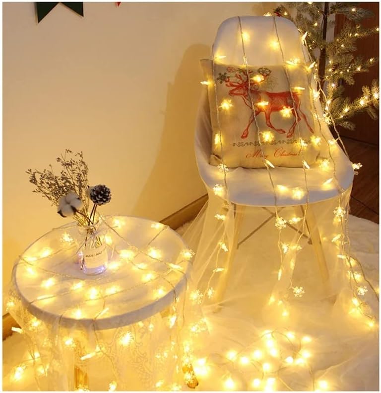 Коледни светлини-Led гирлянди под формата на Приказните Снежинки за украса на Коледната елха на закрито и на открито -Батарейные осветителни тела за зимните празниц