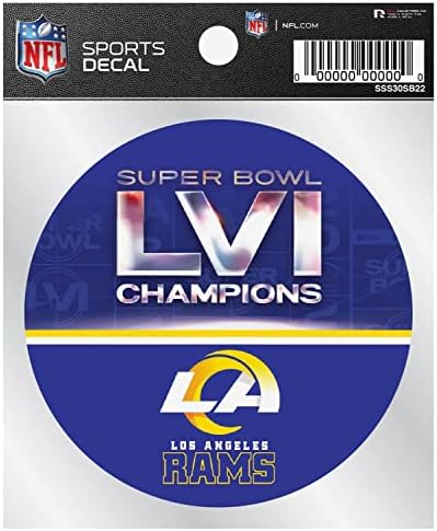Rico Industries NFL 2022 Super Bowl LVI Шампиони на Лос Анджелис Рэмс 4x4 една Малка Табелка със стил