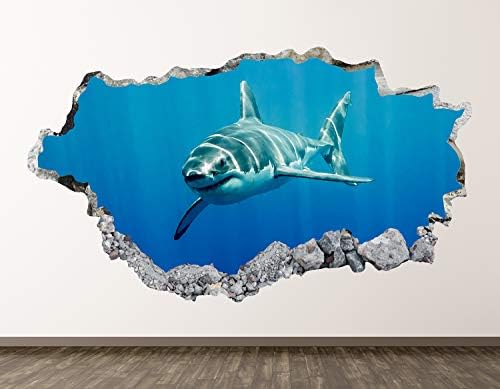 Западна Планинска Акула Стикер За Стена, Арт Декор на 3D Разби Детски Стикер С Животни, Стенни Картини за Подарък За момчета в Детска