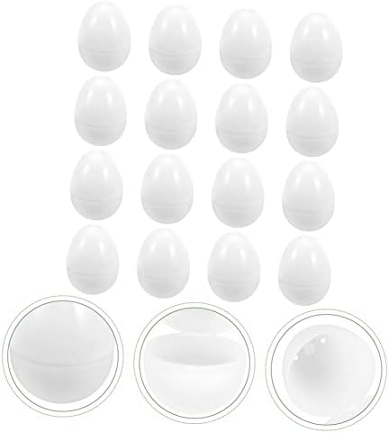 DOITOOL 16шт Шоколадова Украшение Обемна Играчка САМ Подарък Бяло Пластмасово Яйце на Великден Слепи Великденски Яйца Игри за Съхранение на подаръци, Опаковъчна харти