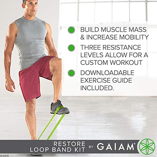 Комплект мини-бандажей Gaiam Restore, Определени от 3-те леки, Средни и Тежки эспандеров за долната част на тялото за тренировка