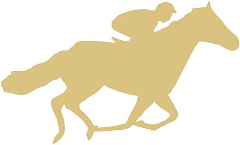 Жокейская Кон Силует все още Мъниче Дървена рамка, която да Закачалка конни Надбягвания Дерби Арена За коне МДФ профили ВЪВ форма на Платно Стил 1 (24 )