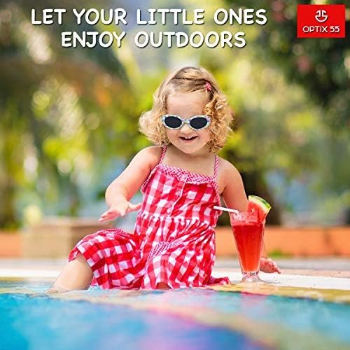 Детски слънчеви очила Оптикс 55 в гумени ръбове За бебета и деца от 0-3 години, Защита от uv