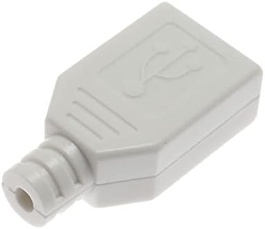 Maxmoral 10 БР. Конектор USB 2.0 Тип A Женски 4-Пинов Порт, Изход с Бяла Пластмасова Капачка Конектор направи си САМ