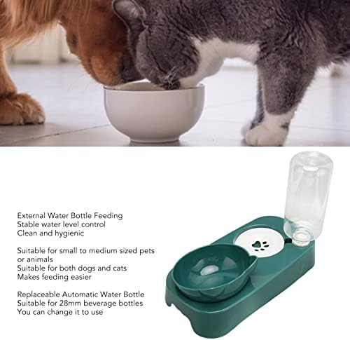 Набор от съдове за котки CHICIRIS, автоматични нескользящие подвижни чаши за вода за кучета средни (тъмно зелен)