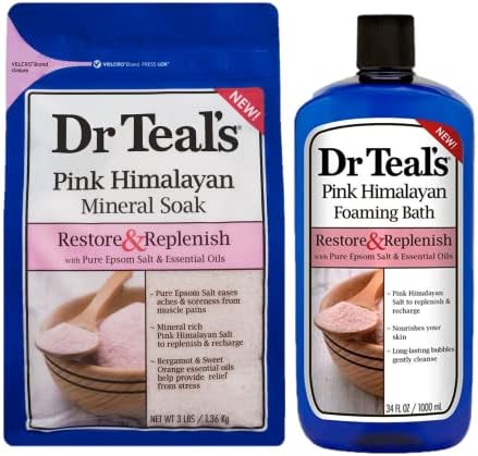Подаръчен комплект за баня с розова гималайской пяна Dr. Teals за Деня на майката (от 2 опаковки само 82 грама) - на Лечебното Розова гималайская сол, смесена с чиста англи