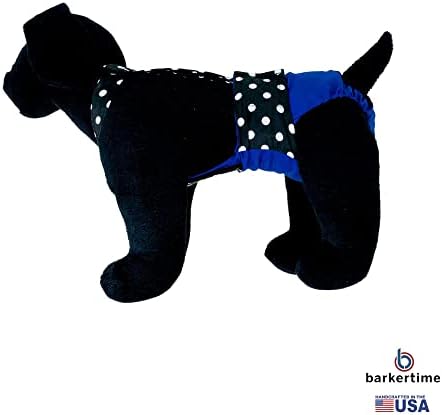 Гащеризон Barkertime в черен Грах син, Водоустойчив, за кучета от Премиум-клас, XL, с отвор за опашката - Произведено в САЩ