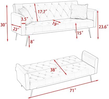 Разтегателен двоен диван-легло 71 - модерна кадифе плат, регулируема облегалка (розов)