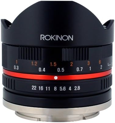 Rokinon 8 мм F2.8 UMC Fish eye II (черен) Фиксиран обектив за Sony E-Mount (NEX) Фотоапарат (RK8MBK28-E)