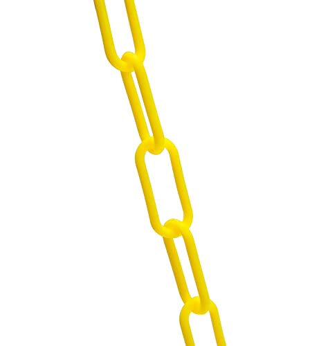 200-Подножието Жълта Пластмасова Защитна Барьерная верига Steelman за строителната площадка / Гараж, Не Повреждающаяся / Не Ржавеющая Пластмаса, Жълт с висока видимост