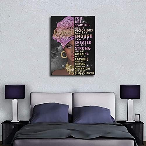 Афроамериканское Монтиране на Изкуството на Черната Кралица Вдъхновяваща Картина за Плакат Изкуство Платно Стенен Арт Принт за Декора на стените на Стаите в Хола,