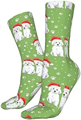 AOTOSE Коледни Зелени Мъжки Спортни Чорапи до Глезените с Възглавница за Бягане за Мъже и Жени Cotton Crew