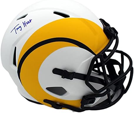 Тори Холт Подписа пълен размер Лунен каска NFL Лос Анджелис Рэмс Спин - Каски NFL с автограф