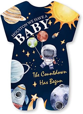 Покана за Детски душ в космоса с Конвертами Комплект от 20 Покани на тематична парти във формата на ракета астронавти Галактика Попълнете