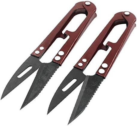 X-DREE 2 бр. Инструмент за бродиране, Ножици за нарязване на конци, Ножици Червено (Herramienta de costura para bordar 2