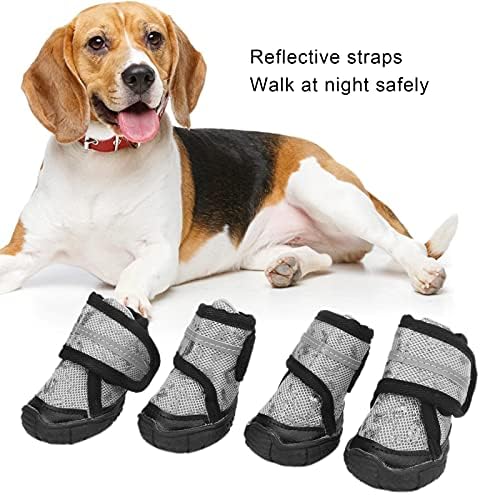 Обувки за кучета plplaaoo, Регулируема устойчива на плъзгане обувки за малки, Средни и Големи кучета, Непромокаеми Обувки за кучета с светоотражающей