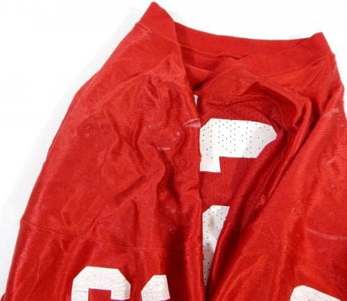 На 1990-те години San Francisco 49ers #62 Използвана Червена Риза 52 DP28463 - Използваните тениски За игри NFL Без подпис