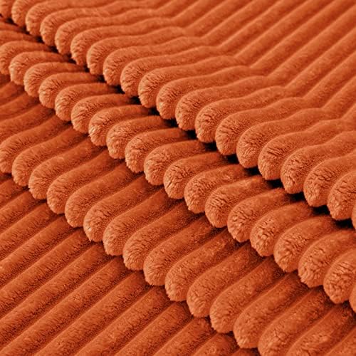 Оранжевото Фланелевое Флисовое покривки Vessia (50x71 инча) за дивана с калъфка (18*18 инча), Завесата в ивица, Топло, Уютно и Меки