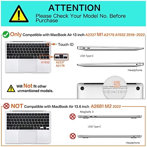 MOSISO е Съвместим с 13-инчов корпус MacBook Air 2022 2020 2021 2019 2018 година на издаване A2337 M1 A2179 A1932, калъф за лаптоп от изкуствен