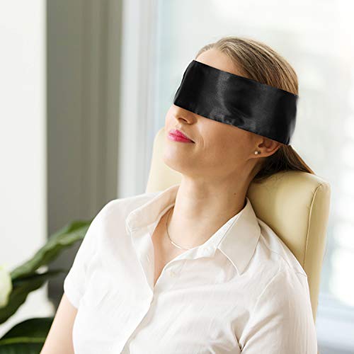 Shappy 4 Опаковки Сатенена маска за очи с превръзка на очите 150 см (Черна Роза, Червена и черна)