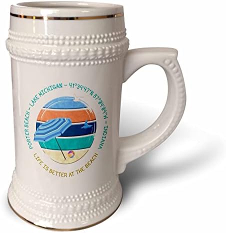 3. Американски плажове - Портър Бряг на езерото Мичиган, Индиана. - чаша за стейна на 22 унция (stn-375521-1)