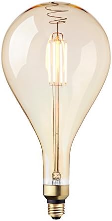 Globe Electric Еквивалент на 40 Вата, Мека Бяла (2200 К), Голяма Led Лампа с нажежаема Жичка с регулируема яркост в Ретро