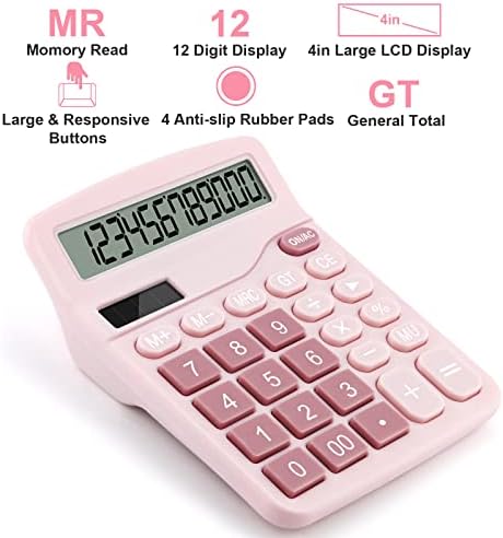 Настолен калкулатор Розово + Двупосочен Тенис на Мат Син / Розов 31,5 x 15,7