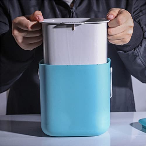 Кухненско двухслойное кофа за боклук ZHAOLEI с капак, стенни кошници за боклук, выдвижное кофа за боклук, кошчето, чекмедже за съхранение (Цвят: синьо размер: както е по?