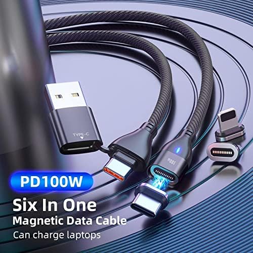 Кабел BoxWave, който е Съвместим с Alienware x14 Gaming (R1) (кабел от BoxWave) - Кабел за зареждане MagnetoSnap PD AllCharge (100 W), кабел за зареждане Magnet PD мощност 100 W USB Type-C Micro USB - черен jet black
