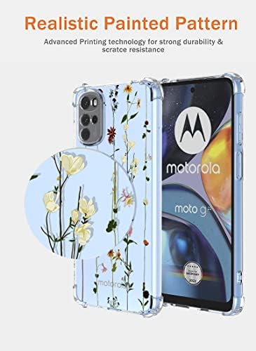 OEURVQO за Мото G22 Калъф за Motorola E32 Калъф Женски Прозрачен с Цветен Модел Тънък Калъф Мек калъф от TPU устойчив на удари Броня