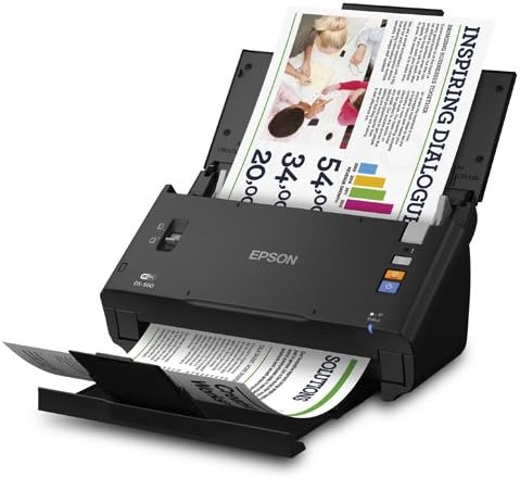 Безжични цветни документи скенер Epson WorkForce DS-560 за PC и Mac, Автоматично подаване на документи (ADF), Двустранно сканиране