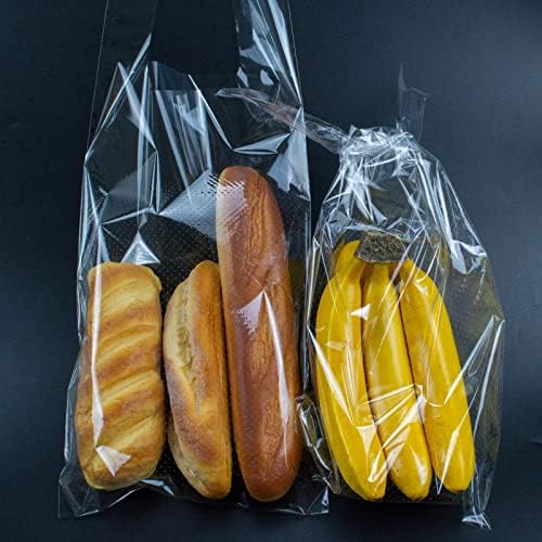 Пластмасови опаковки за хляб Lesibag размер 9 x 19 инча - Микроперфорированные пакети за печене във формата на тениски с вентилация и дръжки за домашен хляб (200 бр.)