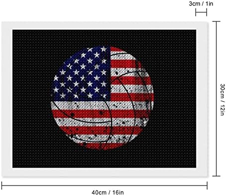 Флаг на САЩ Волейбол Диамантена Живопис Комплекти 5D направи си САМ Пълна Тренировка Планински Кристал Изкуство Стенен Декор за Възрастни