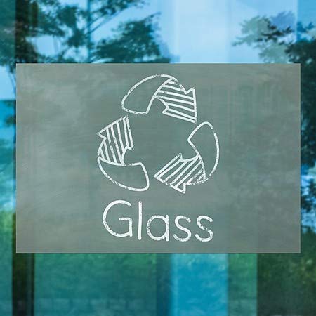 CGSignLab | Стикер за windows Recycle - Glass -Зелена креда плака | 36 x24