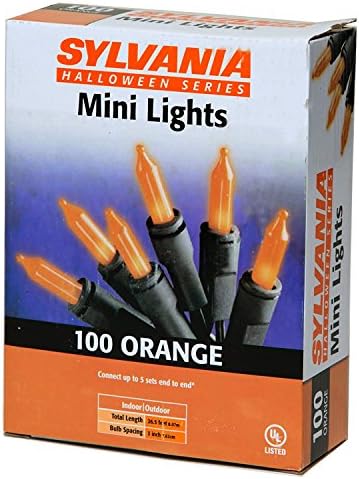 Noma/Inliten-Импортна набор от оранжеви осветителни тела за Хелоуин V34700-88 на 100 теми с черна тел (опаковка от 3 броя)