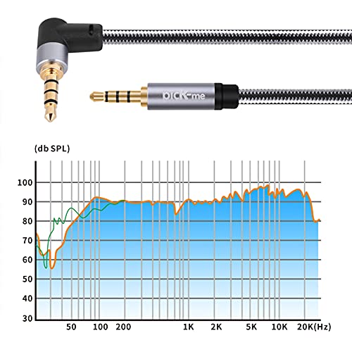 Oluote TRRS 3.5 мм Мъжки към TRRS 3,5 мм Plug Правоъгълен Стерео Допълнителен аудио кабел, за динамиката на Колата, Смартфон,