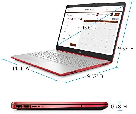 Най-новият лаптоп HP Pavilion 15.6, Intel Pentium Silver N5000 4GB 128GB SSD, Windows 10 2020 г., в Червено (обновена)