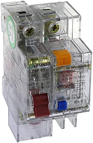 Автоматичен прекъсвач MODBAND DZ47 6A 10A 16A 20A 25A 32A 40A 50A 63A 1P + N с защита от претоварване работен ток и изтичане на RCBO (Цвят: