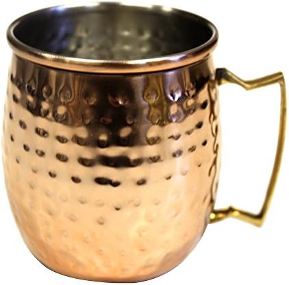 Чаша ZUCCOR ZMMS Moscow Mule От Неръждаема Стомана, Кована Медна повърхност, 4,125 X 5,25 X 3,5