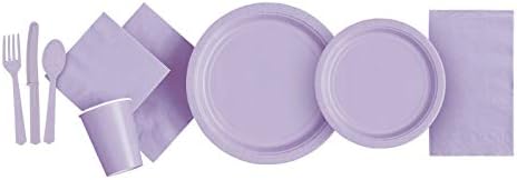 Уникални Твърди Кръгли Кът Хартиени чинии, 9 инча, Лавандула цвят