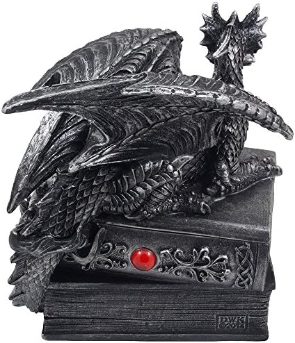 Статуетка-Ковчег с Митичния Дракон-Пазител със Скрито Отделение за съхранение на книги за декоративен готически и на средновековен декор