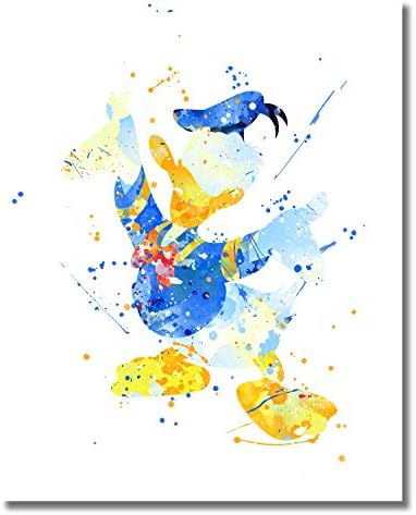 Стенен Акварели щампи за плакат с Мики Маус - Комплект от 6 (8 x 10 инча) Снимки - с Мики Мини маус, Доналд Даком, Гуфи Плуто