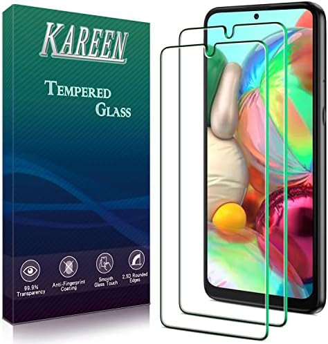 KAREEN [2] Защитно фолио за Samsung Galaxy A71, A71 5G, A71 5G UW от закалено стъкло, Поддържа четец на пръстови отпечатъци, Защита от надраскване, без мехурчета, твърдост 9H